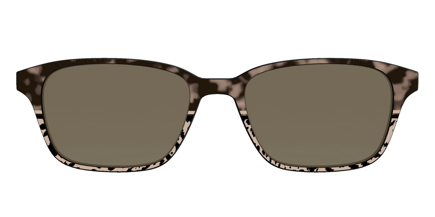 The Polarized Ink Blot Tortoise Split Sun Top - Front Top Image - Pair Eyewear