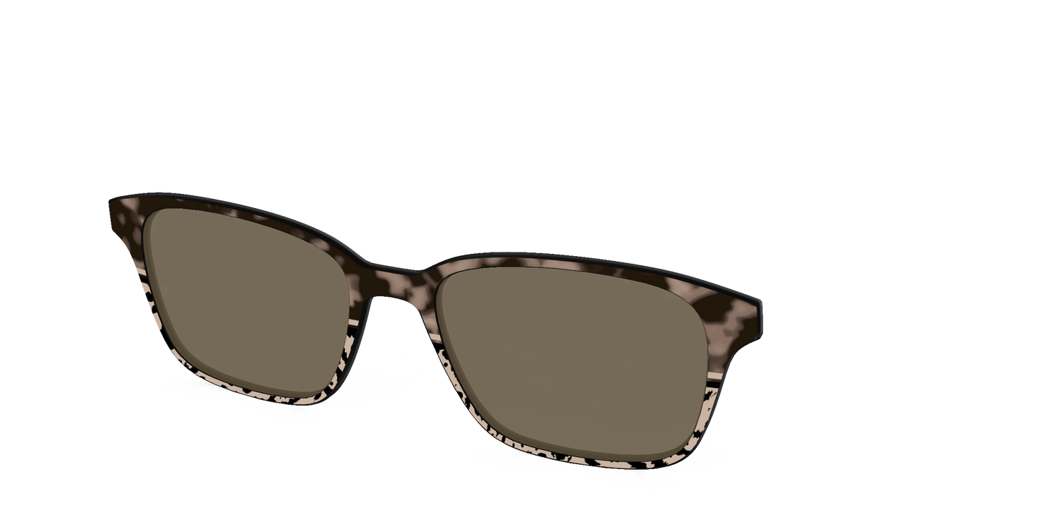 The Polarized Ink Blot Tortoise Split Sun Top - Angle Top Image - Pair Eyewear
