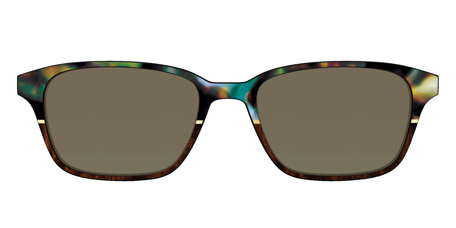 The Polarized Mirage Split with Gold Foil Sun Top - Front Top Image - Pair Eyewear