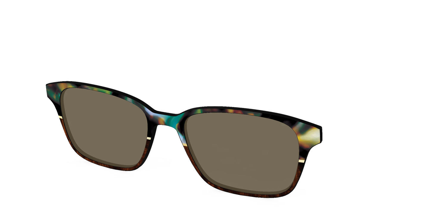 The Polarized Mirage Split with Gold Foil Sun Top - Angle Top Image - Pair Eyewear