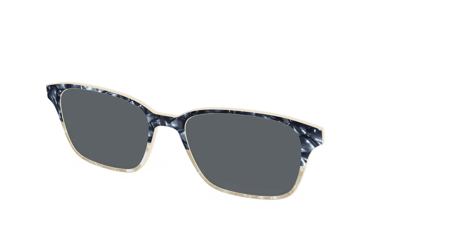The Polarized Navy to Taupe Pearl Split Sun Top - Angle Top Image - Pair Eyewear