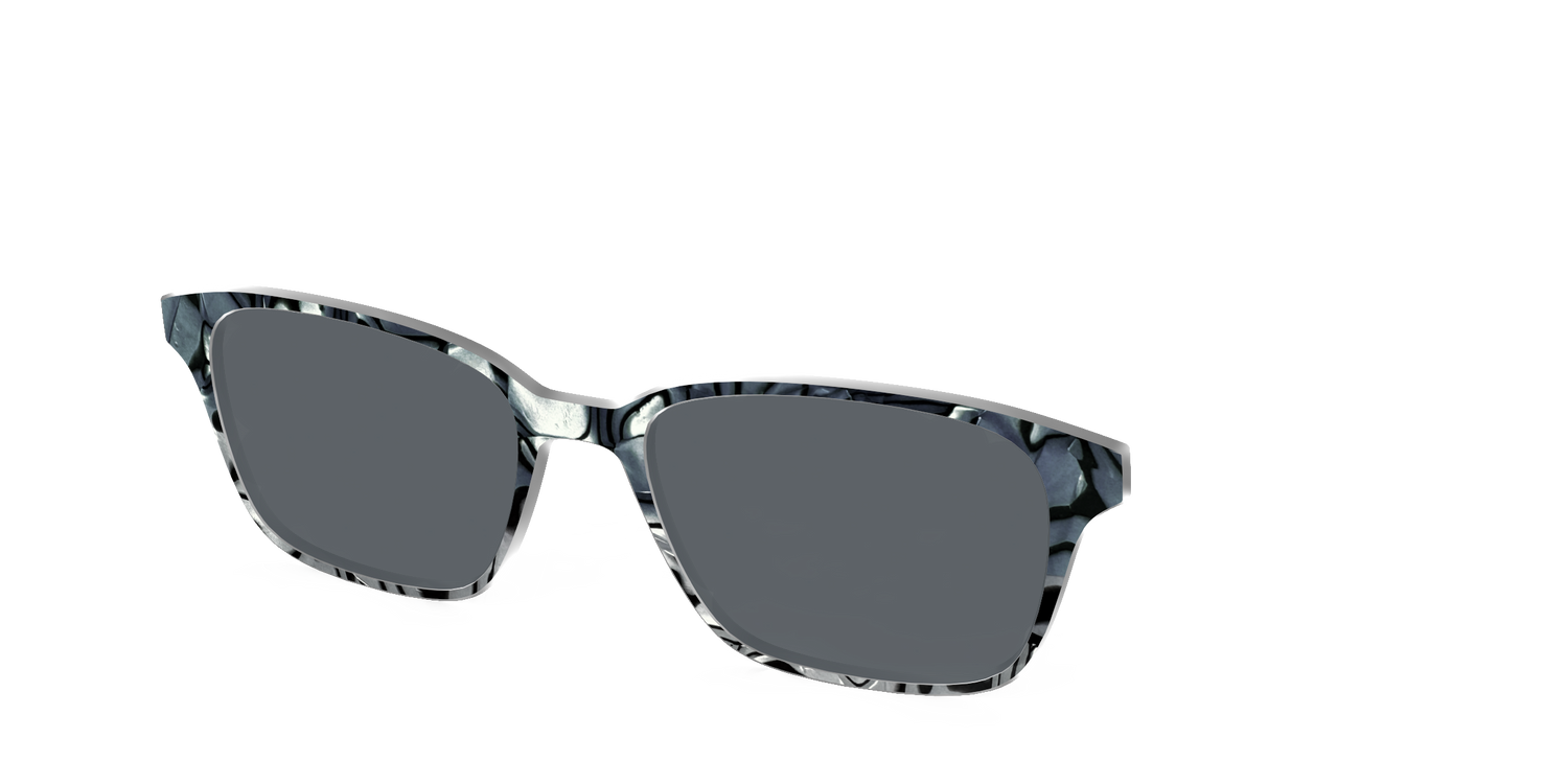 The Polarized Zebra Pearl Split Sun Top - Angle Top Image - Pair Eyewear
