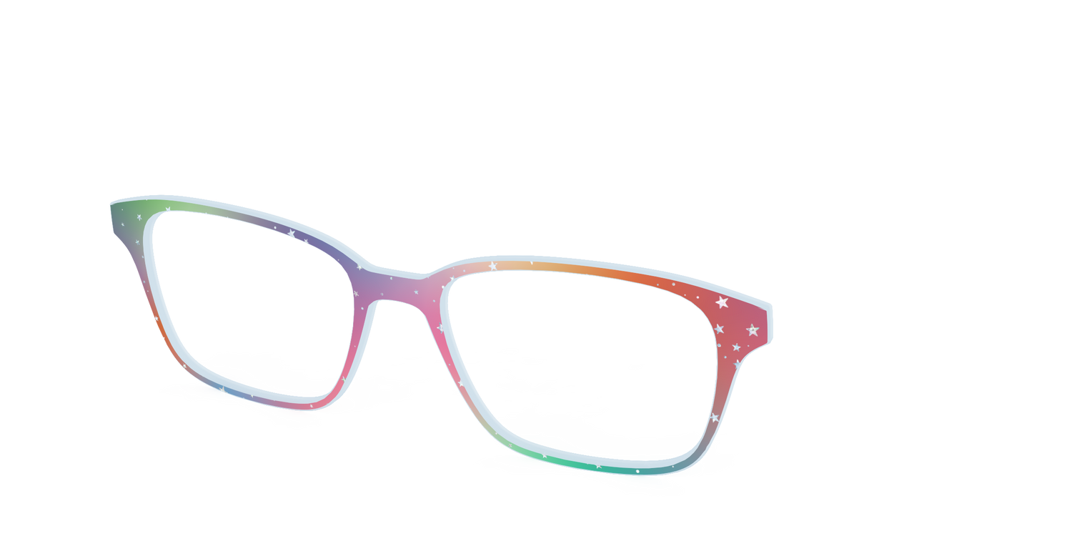 The Rainbow Holographic Celestial - Angle Top Image - Pair Eyewear