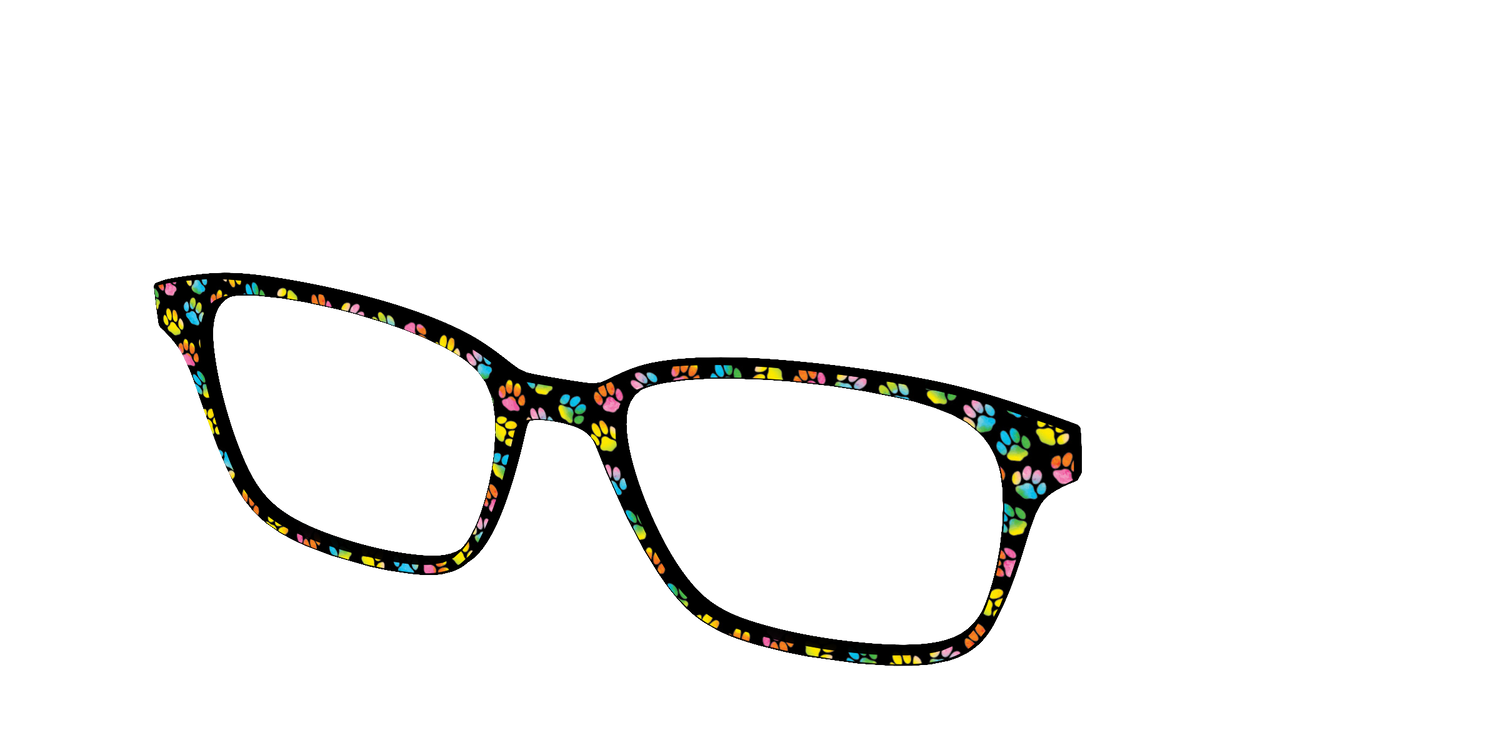 The Rainbow Paw Print - Angle Top Image - Pair Eyewear