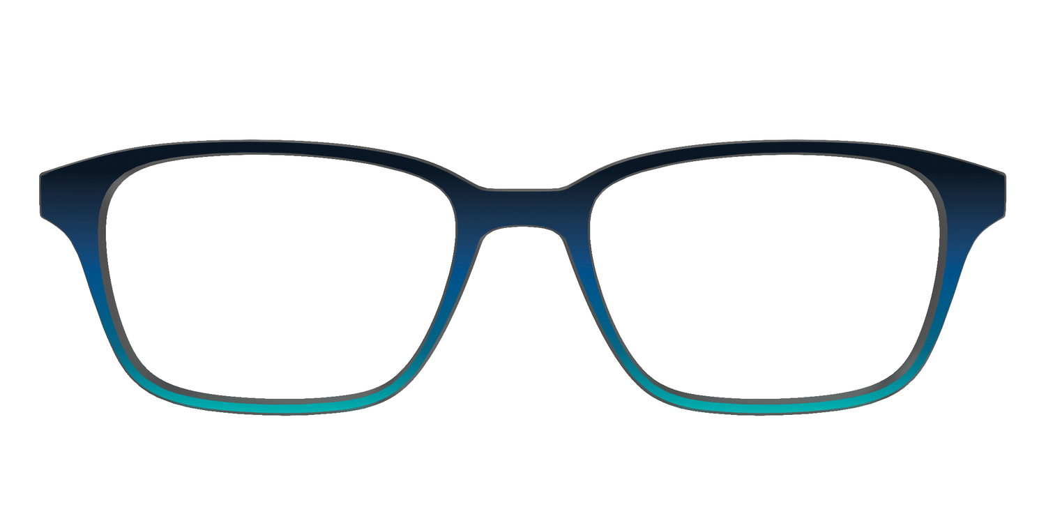 The Royal Blue to Seafoam Gradient - Front Top Image - Pair Eyewear