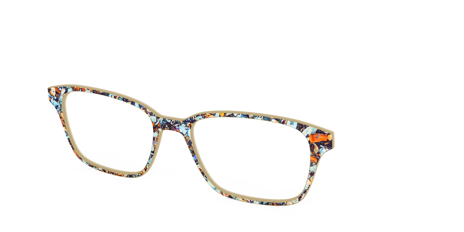 The Seashell Tortoise with Holographic Glitter - Angle Top Image - Pair Eyewear