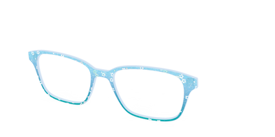 The Sky Blue Crystal with Daisy Glitter - Angle Top Thumbnail - Pair Eyewear