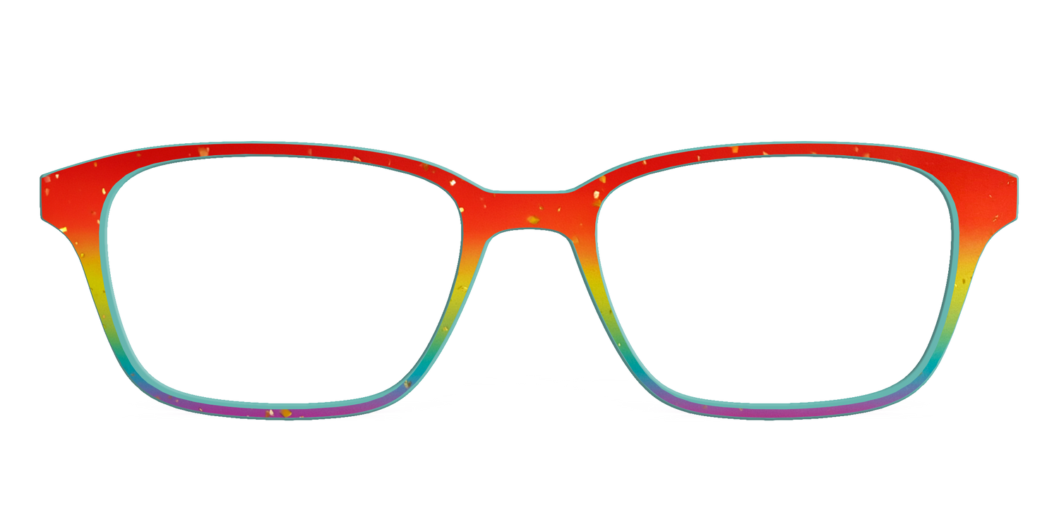 The Spectrum Gradient with Gold Flakes - Front Top Image - Pair Eyewear