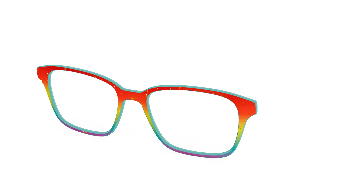 The Spectrum Gradient with Gold Flakes - Angle Top Image - Pair Eyewear