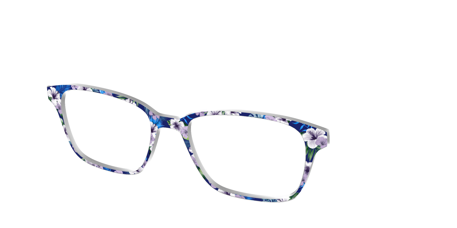 The Tropical Blue Blossoms - Angle Top Image - Pair Eyewear