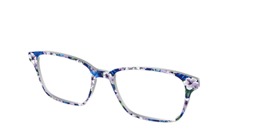 The Tropical Blue Blossoms - Angle Top Thumbnail - Pair Eyewear