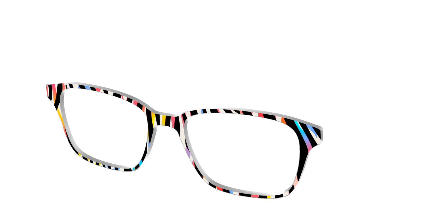 The Vivid Zebra Stripes - Angle Top Image - Pair Eyewear