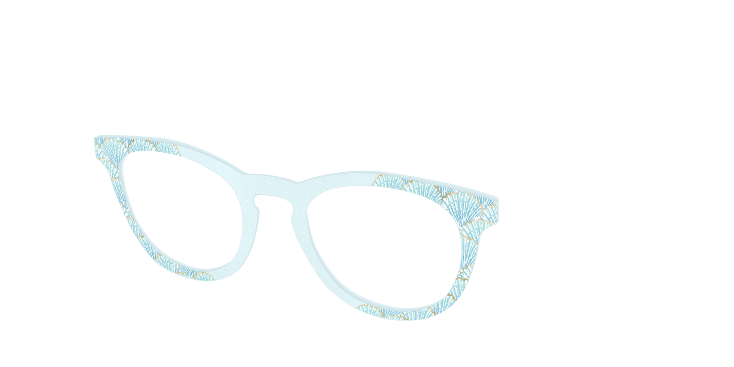 The Aquamarine Shells Shimmer with Gold Foil - Angle Top Image - Pair Eyewear