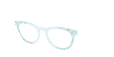 The Aquamarine Shells Shimmer with Gold Foil - Angle Top Thumbnail - Pair Eyewear