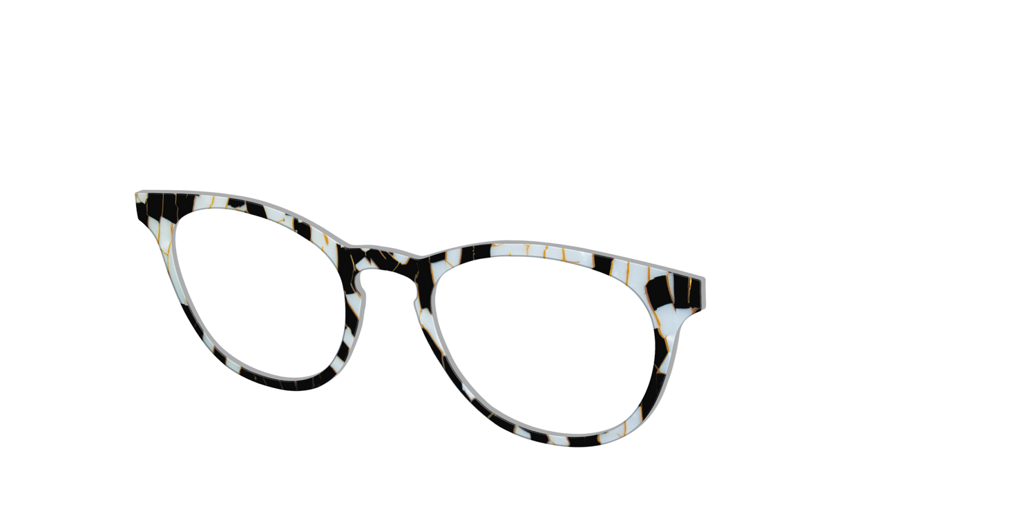 The B&W Kintsugi - Angle Top Image - Pair Eyewear