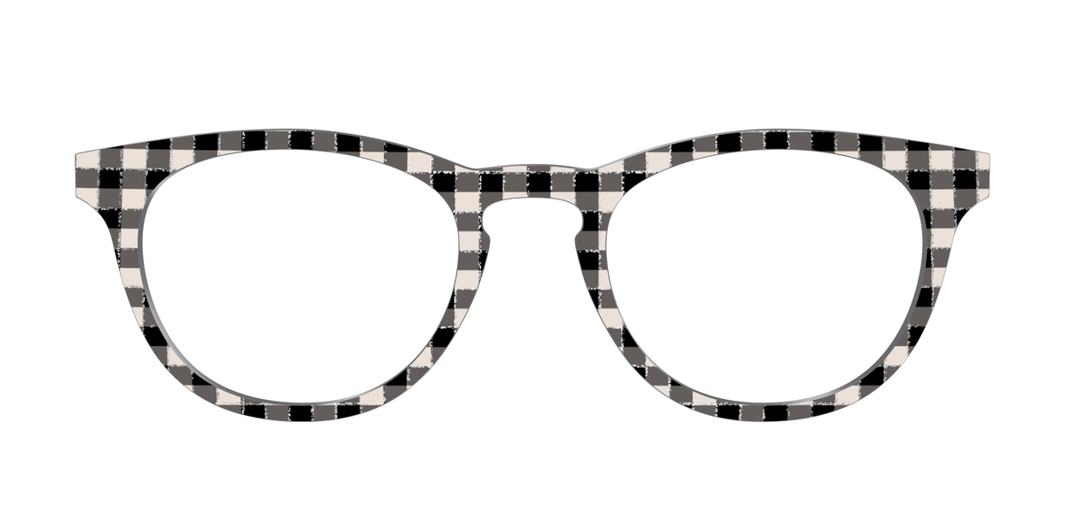 The Black Buffalo Check with Glitter - Front Top Image - Pair Eyewear