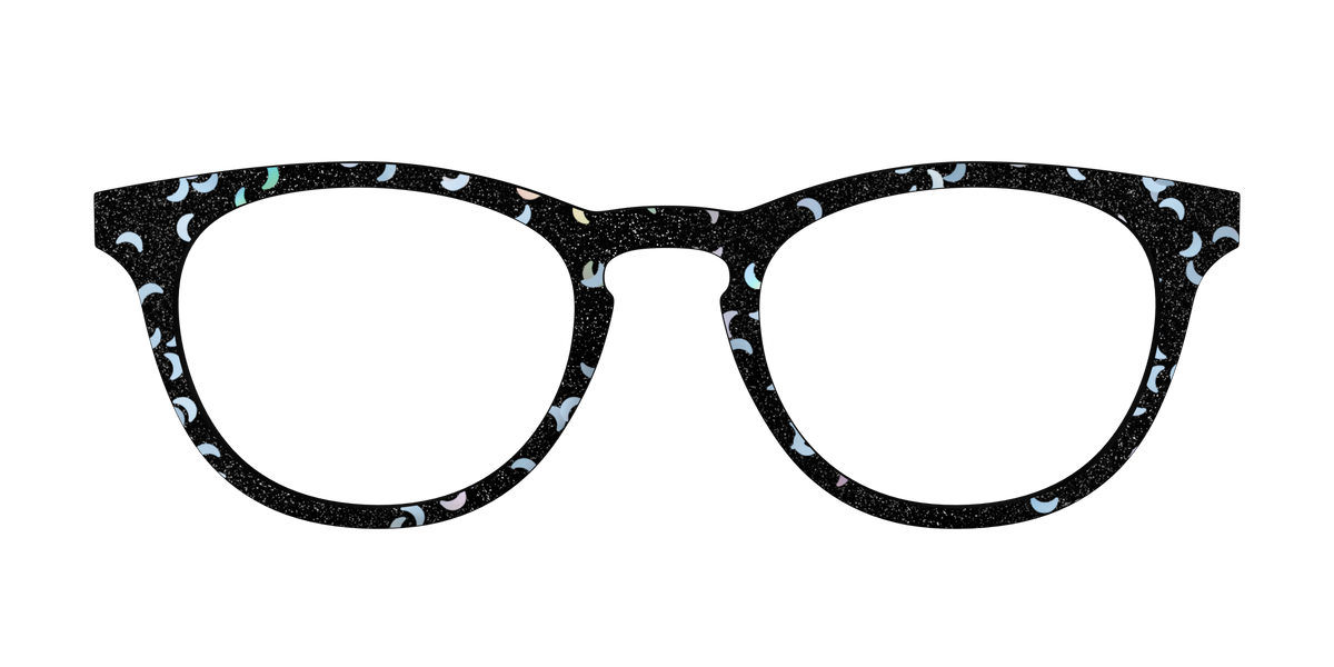 The Black Crescent Glitter - Front Top Image - Pair Eyewear