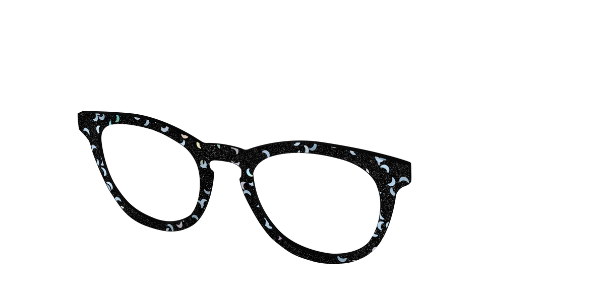 The Black Crescent Glitter - Angle Top Image - Pair Eyewear