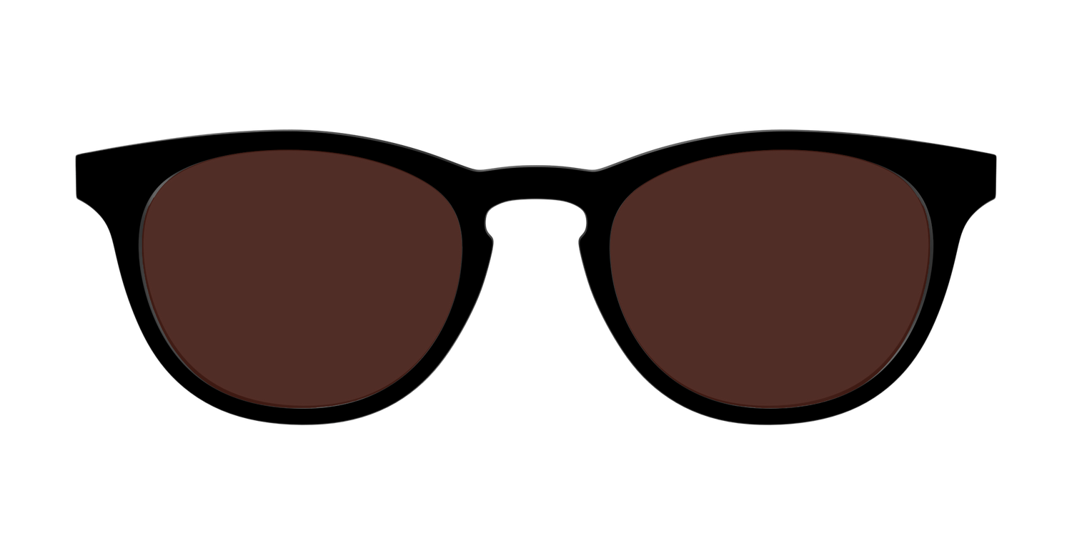 The Black with Brown Golf Lens - Front Top Image - Pair Eyewear