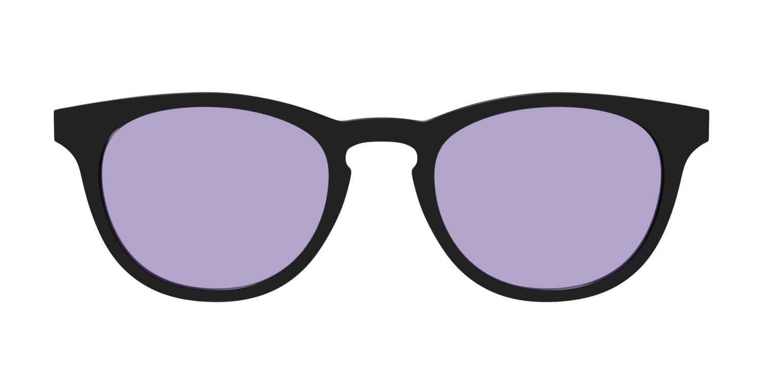 The Black With Celestial Purple Lens - Front Top Image - Pair Eyewear
