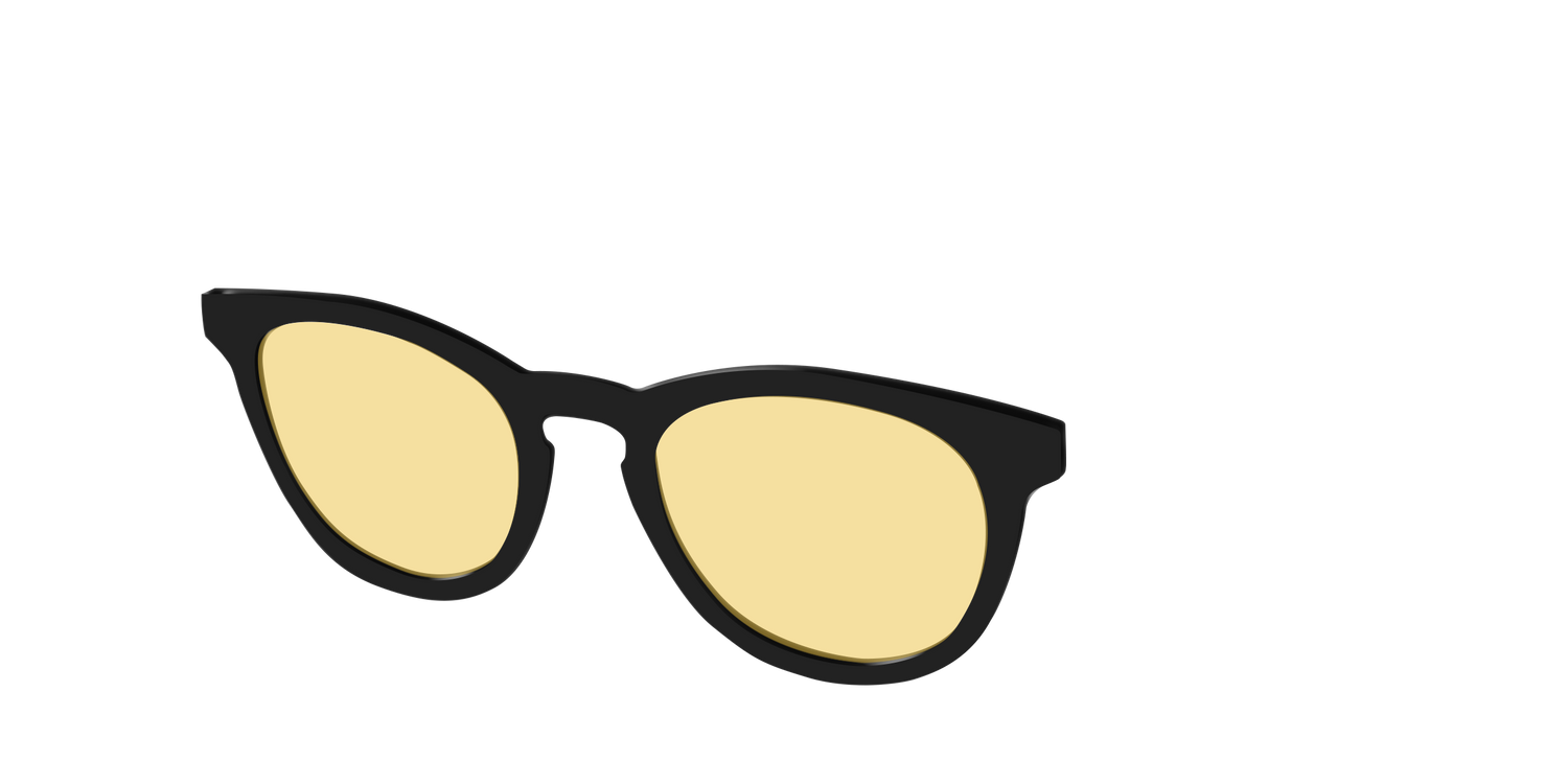 The Black With Citrine Yellow Lens - Angle Top Image - Pair Eyewear