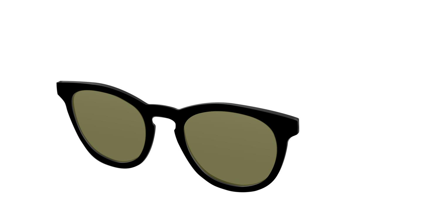 The Black with Green Racquet Sport Lens - Angle Top Image - Pair Eyewear