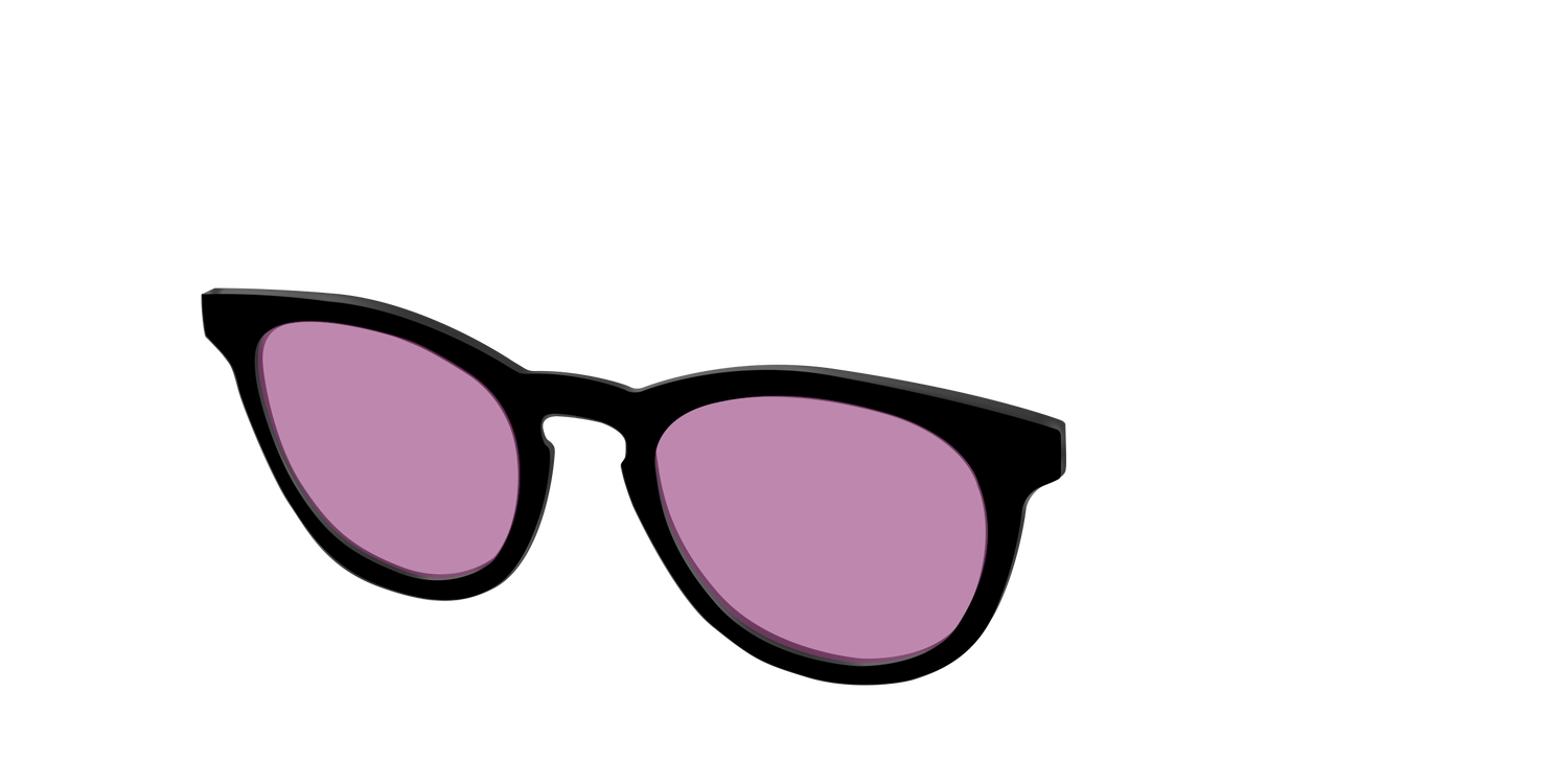 The Black with Pink Racquet Sport Lens - Angle Top Image - Pair Eyewear
