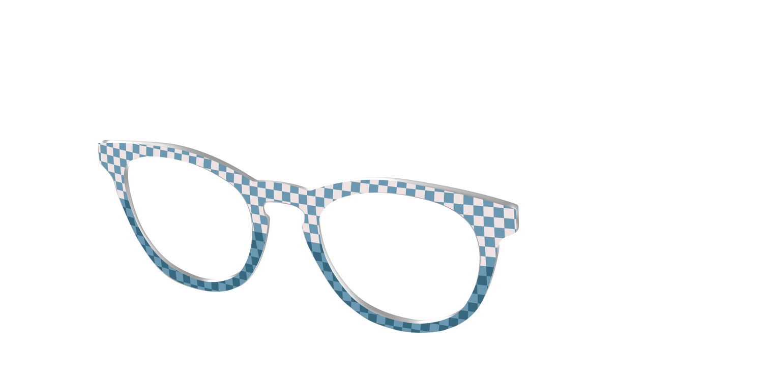 The Cerulean Check Split - Angle Top Image - Pair Eyewear