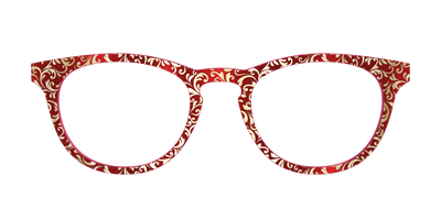 The Crimson Flair Shimmer with Gold Foil - Front Top Thumbnail - Pair Eyewear