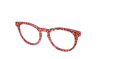 The Crimson Flair Shimmer with Gold Foil - Angle Top Thumbnail - Pair Eyewear