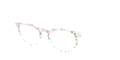 The Delicate Flower Crown with Butterfly Glitter - Angle Top Thumbnail - Pair Eyewear