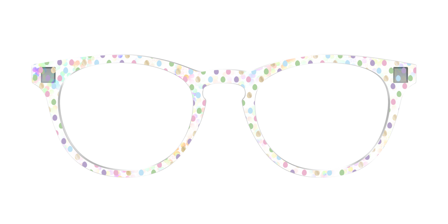 The Egg Polka Dot with Gold Foil Crystal - Front Top Image - Pair Eyewear