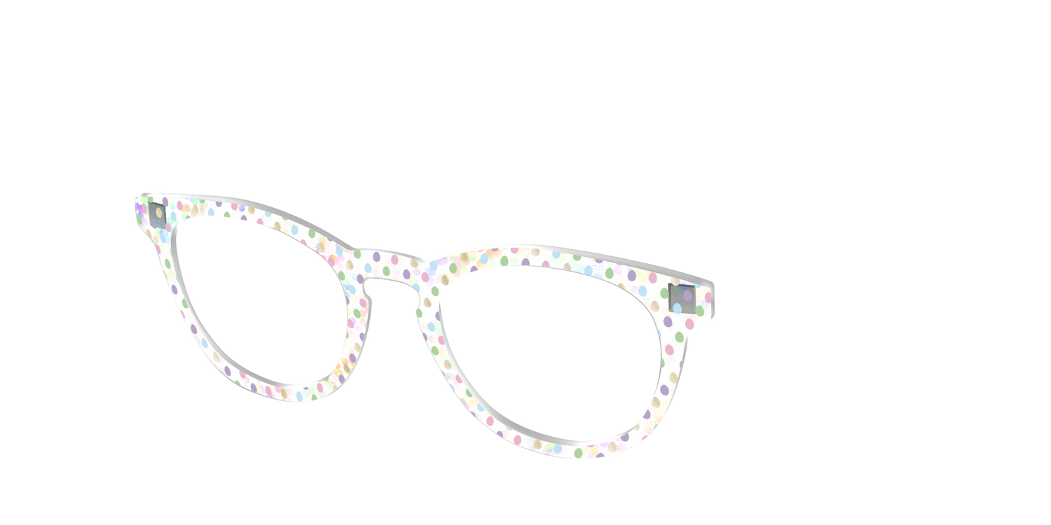 The Egg Polka Dot with Gold Foil Crystal - Angle Top Image - Pair Eyewear