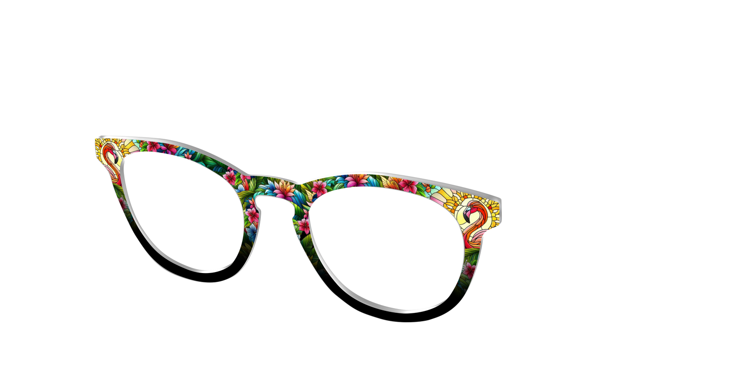 The Flamingo Stained Glass - Angle Top Image - Pair Eyewear