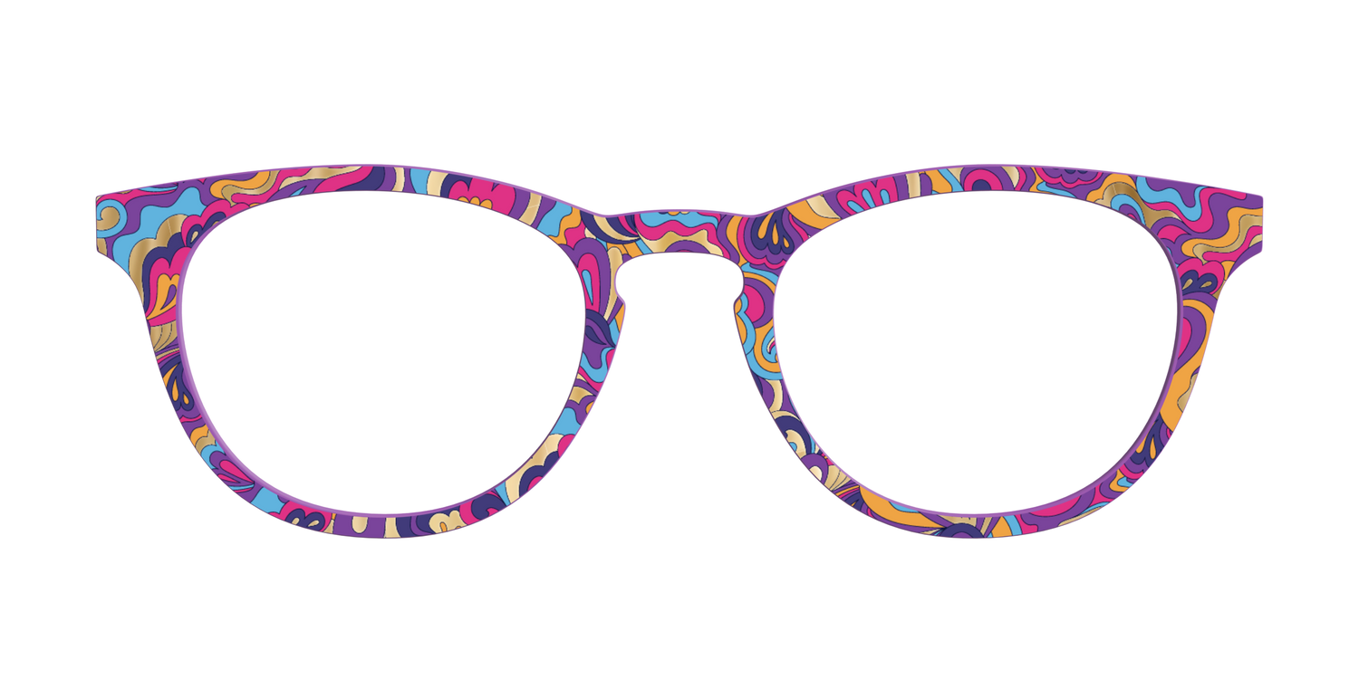 The Flower Power Paisley with Gold Foil - Front Top Image - Pair Eyewear