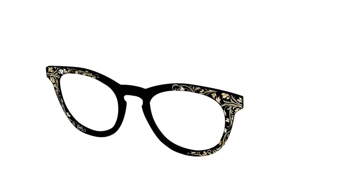 The Gold Foil Vines - Angle Top Image - Pair Eyewear