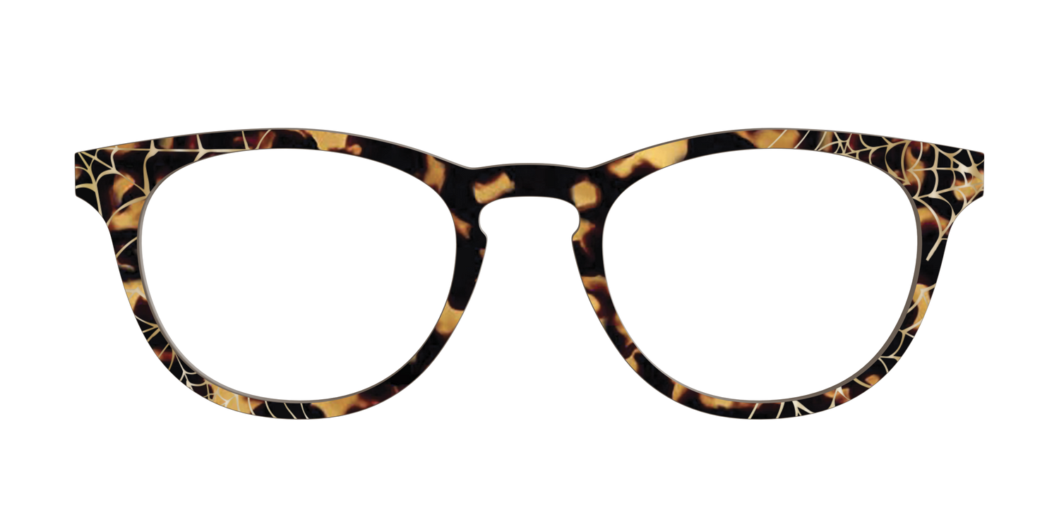 The Haunted Tortoise with Gold Foil Webs - Front Top Image - Pair Eyewear