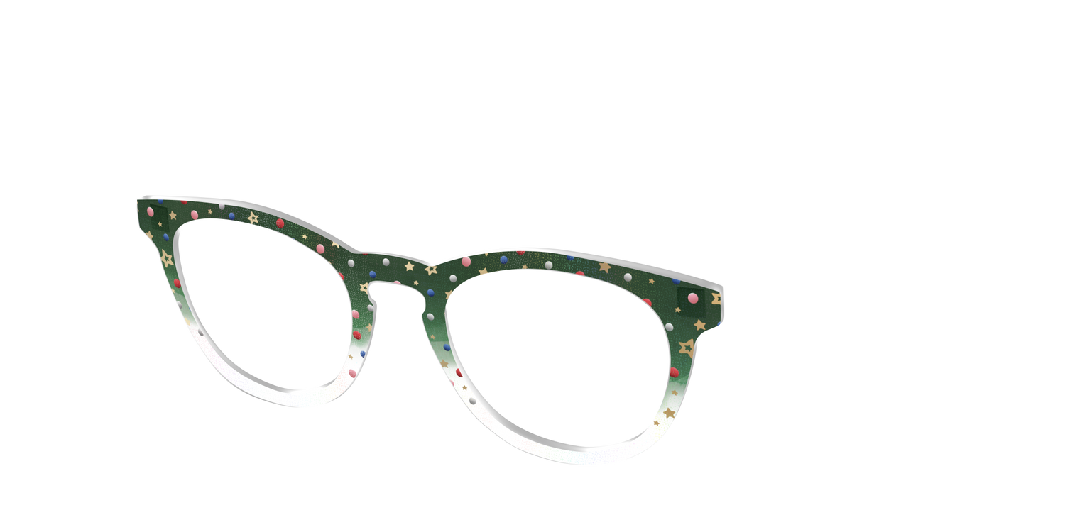 The Holiday Bauble with Foil Crystal - Angle Top Image - Pair Eyewear