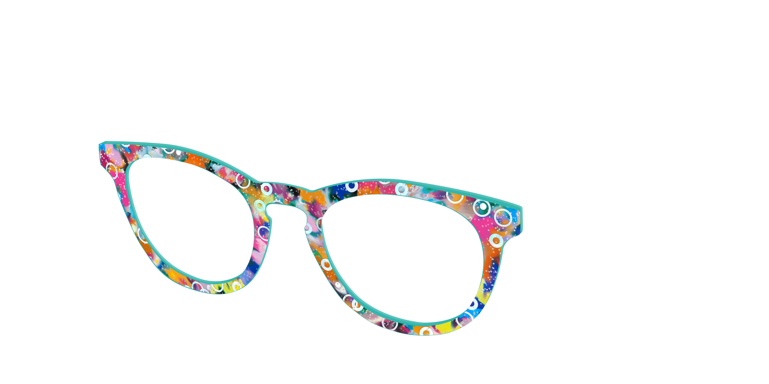 The Imaginative Tortoise with Bubble Glitter - Angle Top Image - Pair Eyewear