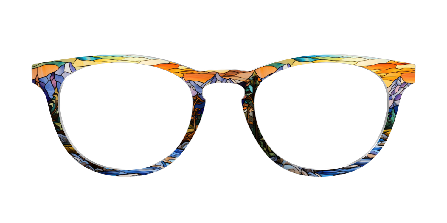 The Mountainscape Stained Glass - Front Top Image - Pair Eyewear