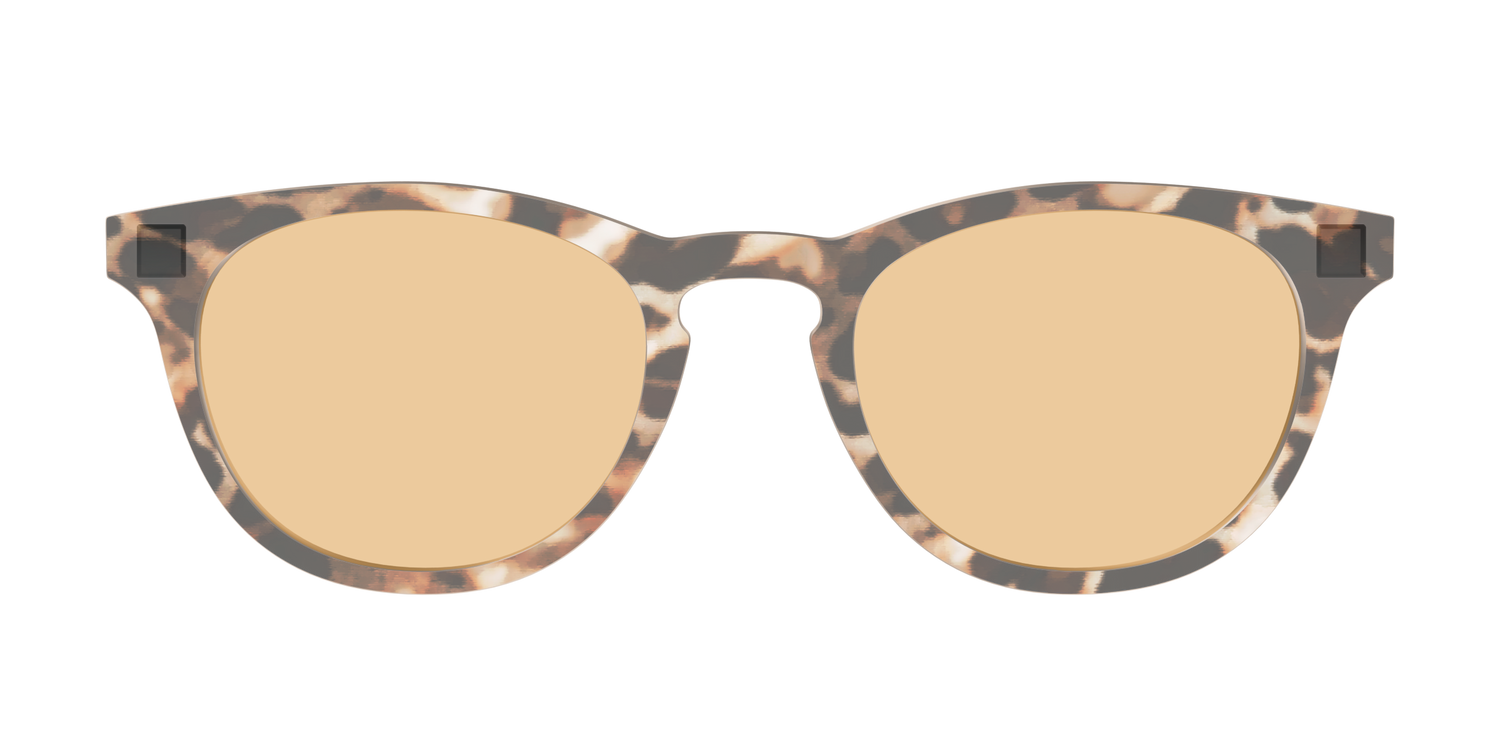 The Neutral Tort Crystal With Umber Brown Lens - Front Top Image - Pair Eyewear