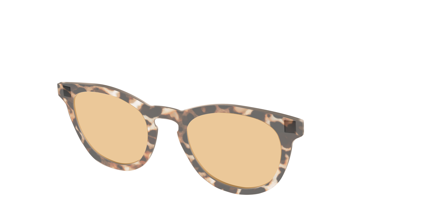 The Neutral Tort Crystal With Umber Brown Lens - Angle Top Image - Pair Eyewear