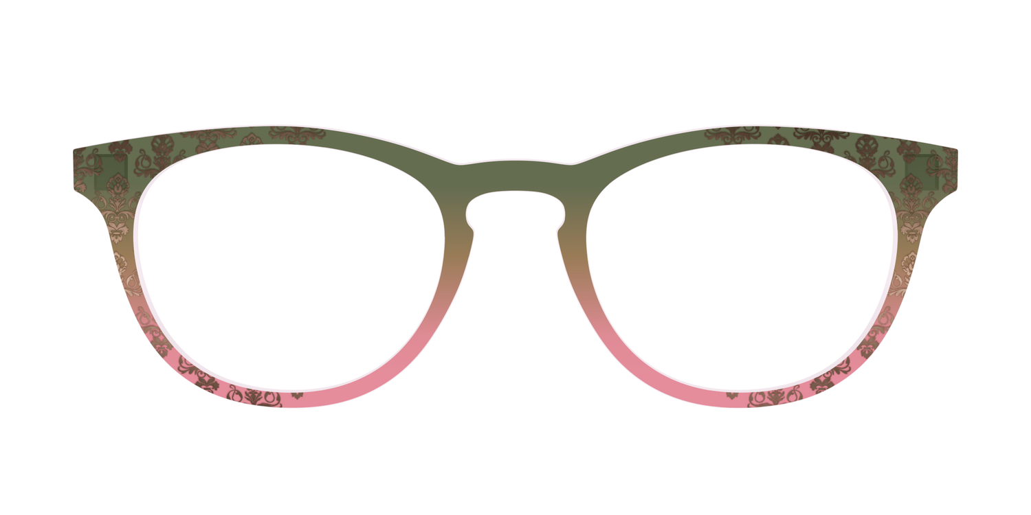 The Olive to Rose Trellis with Champagne Foil - Front Top Image - Pair Eyewear