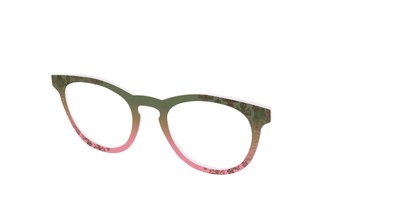 The Olive to Rose Trellis with Champagne Foil - Angle Top Thumbnail - Pair Eyewear