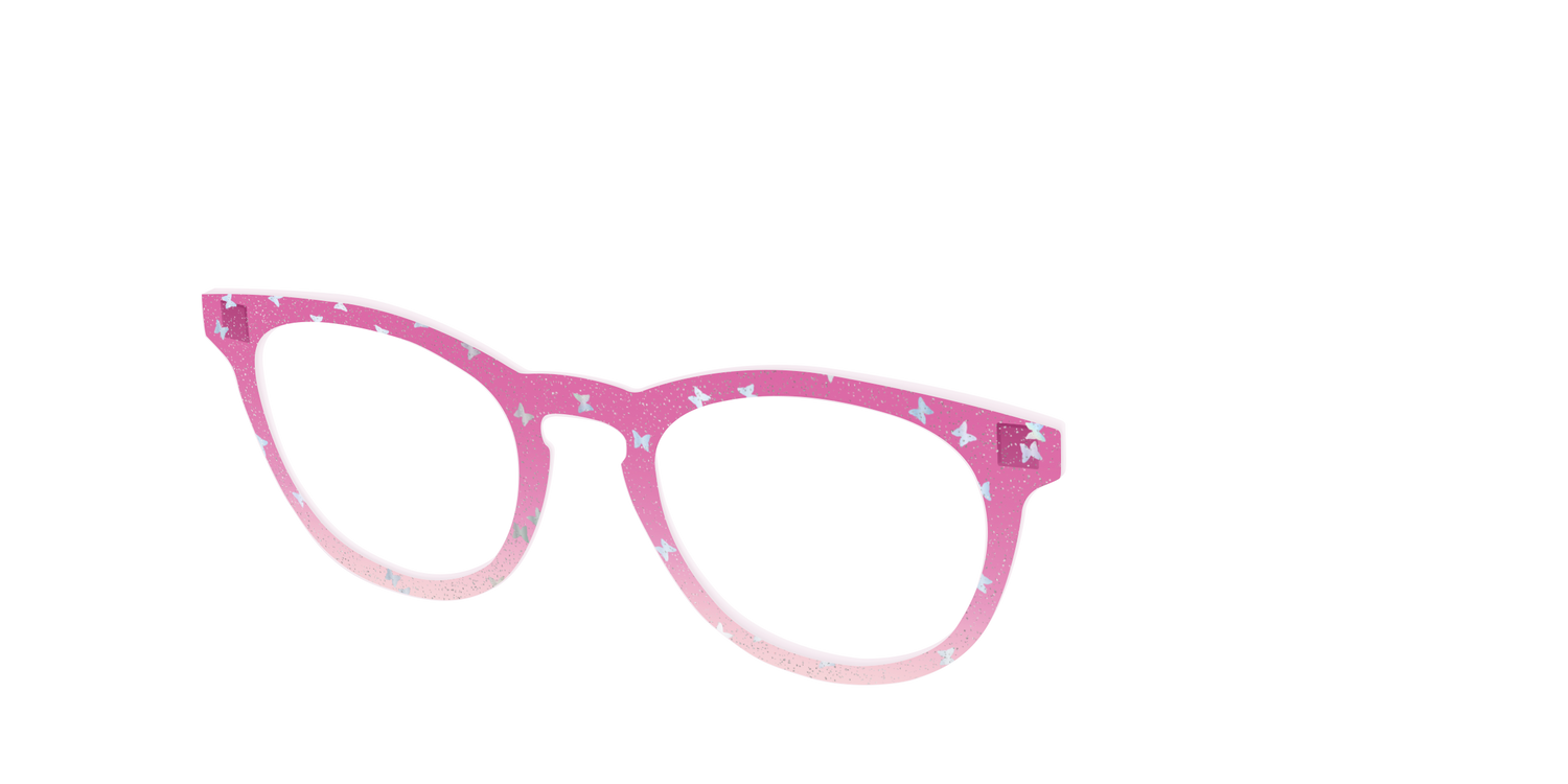 The Pink Butterfly Sparkle Crystal - Angle Top Image - Pair Eyewear