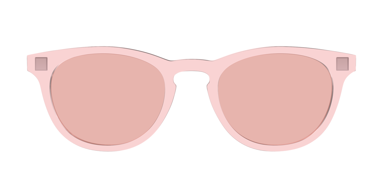 The Pink Crystal With Coral Pink Lens - Front Top Image - Pair Eyewear