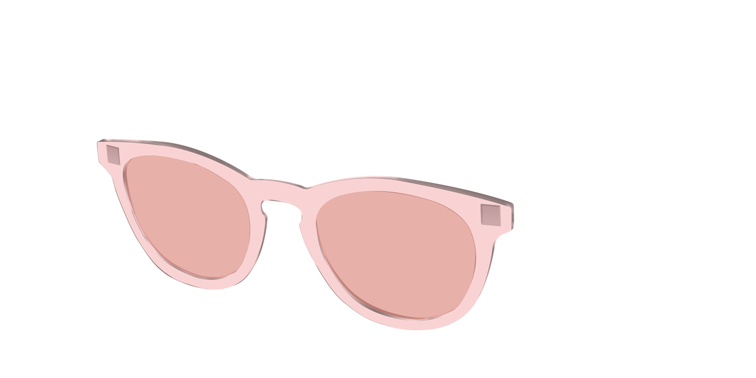 The Pink Crystal With Coral Pink Lens - Angle Top Image - Pair Eyewear