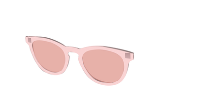 The Pink Crystal With Coral Pink Lens - Angle Top Thumbnail - Pair Eyewear