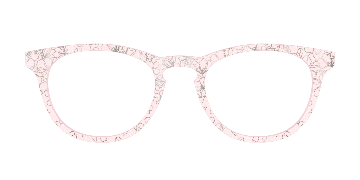 The Pink Shimmer Petals with Silver Foil - Front Top Image - Pair Eyewear