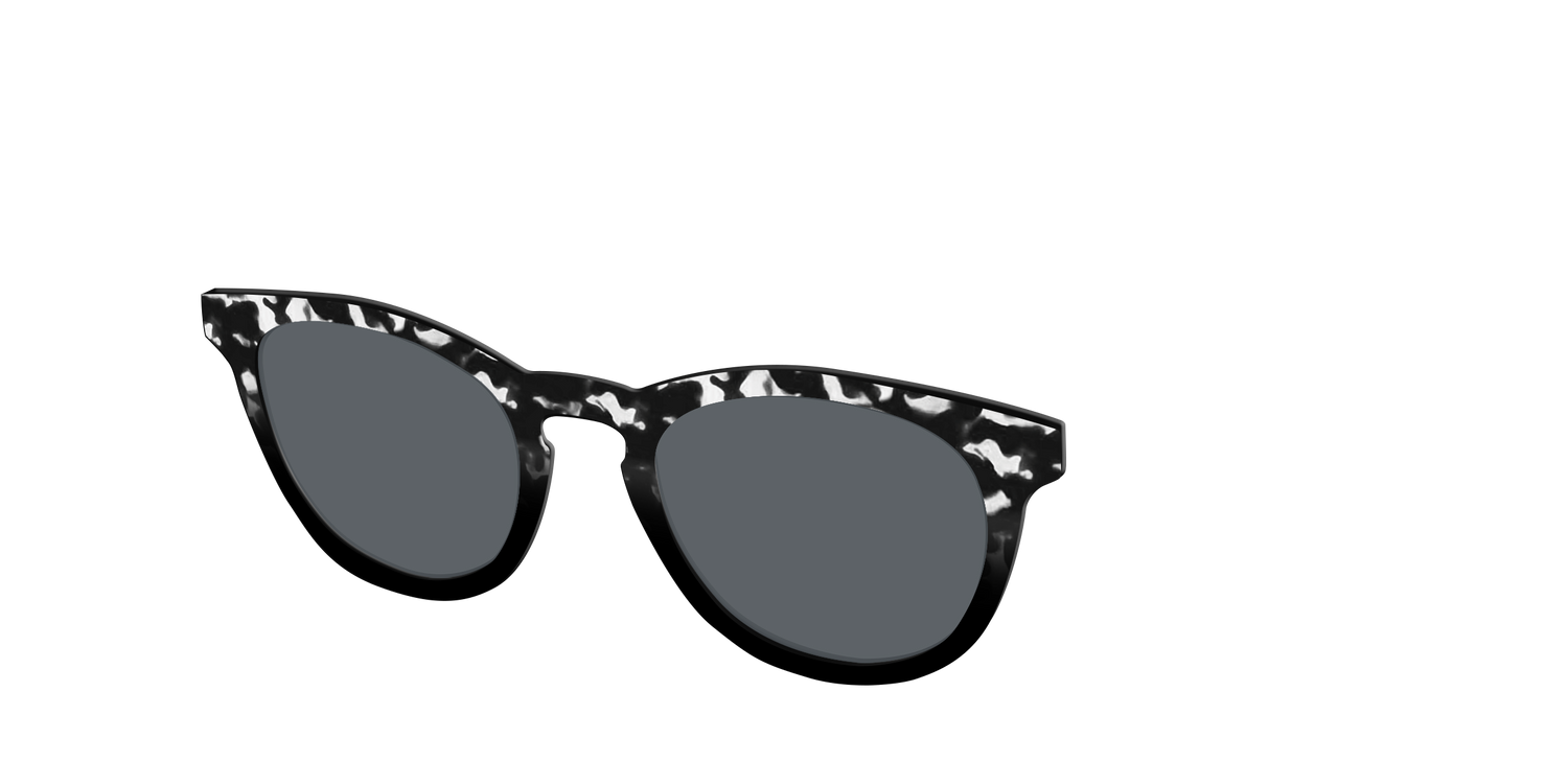 The Polarized Bold Black & White Tortoise Sun Top - Angle Top Image - Pair Eyewear
